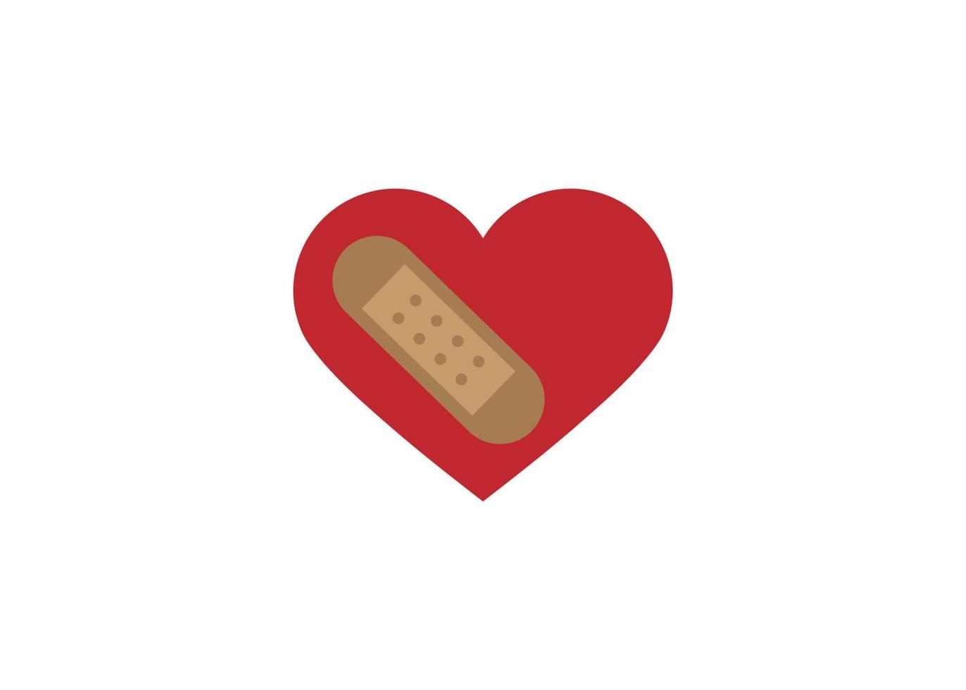 Band aid heart icon logo design template vector isolated illustration