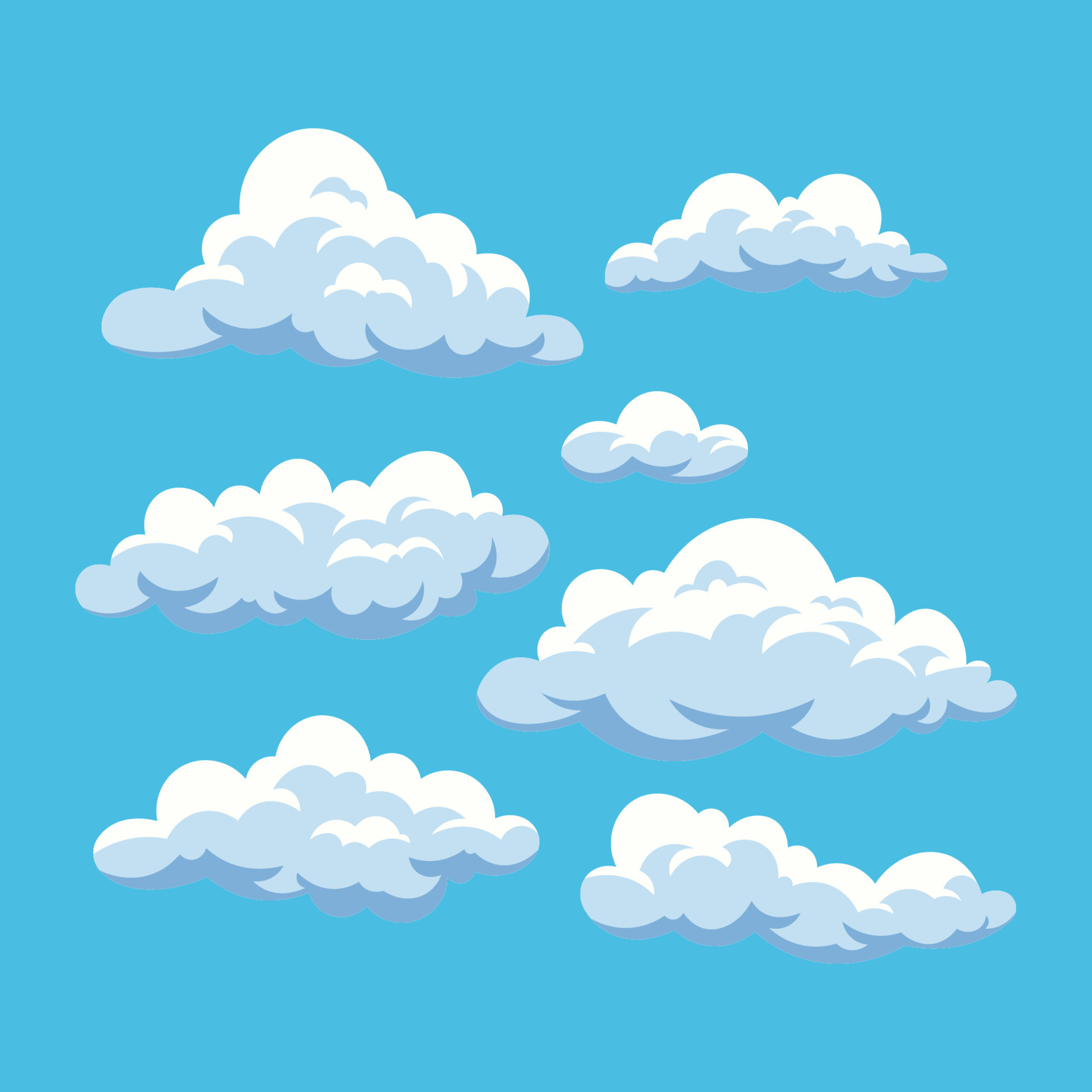 Clouds set vectors isolated. Clouds image background. 14832262 Vector