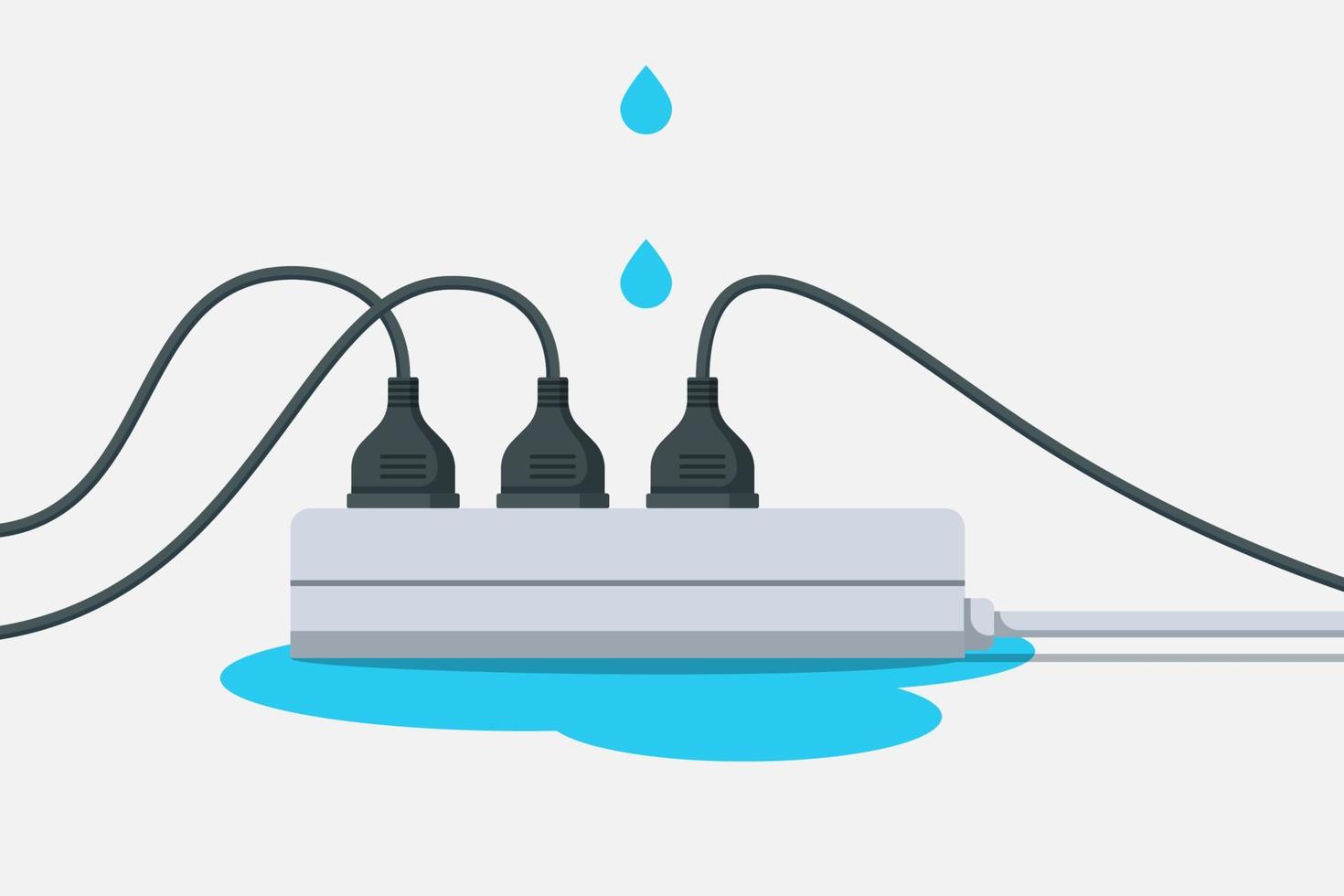 Water drops on a power strip. vector