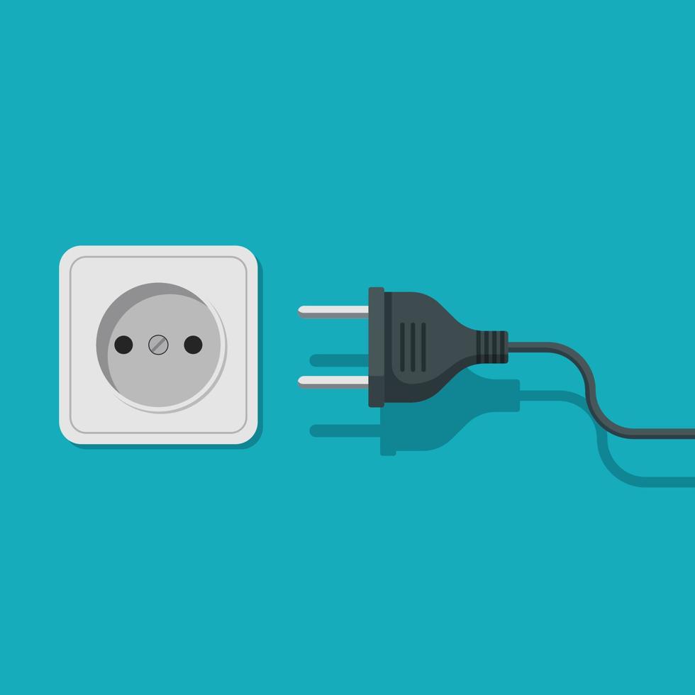 Electric plug and socket vector