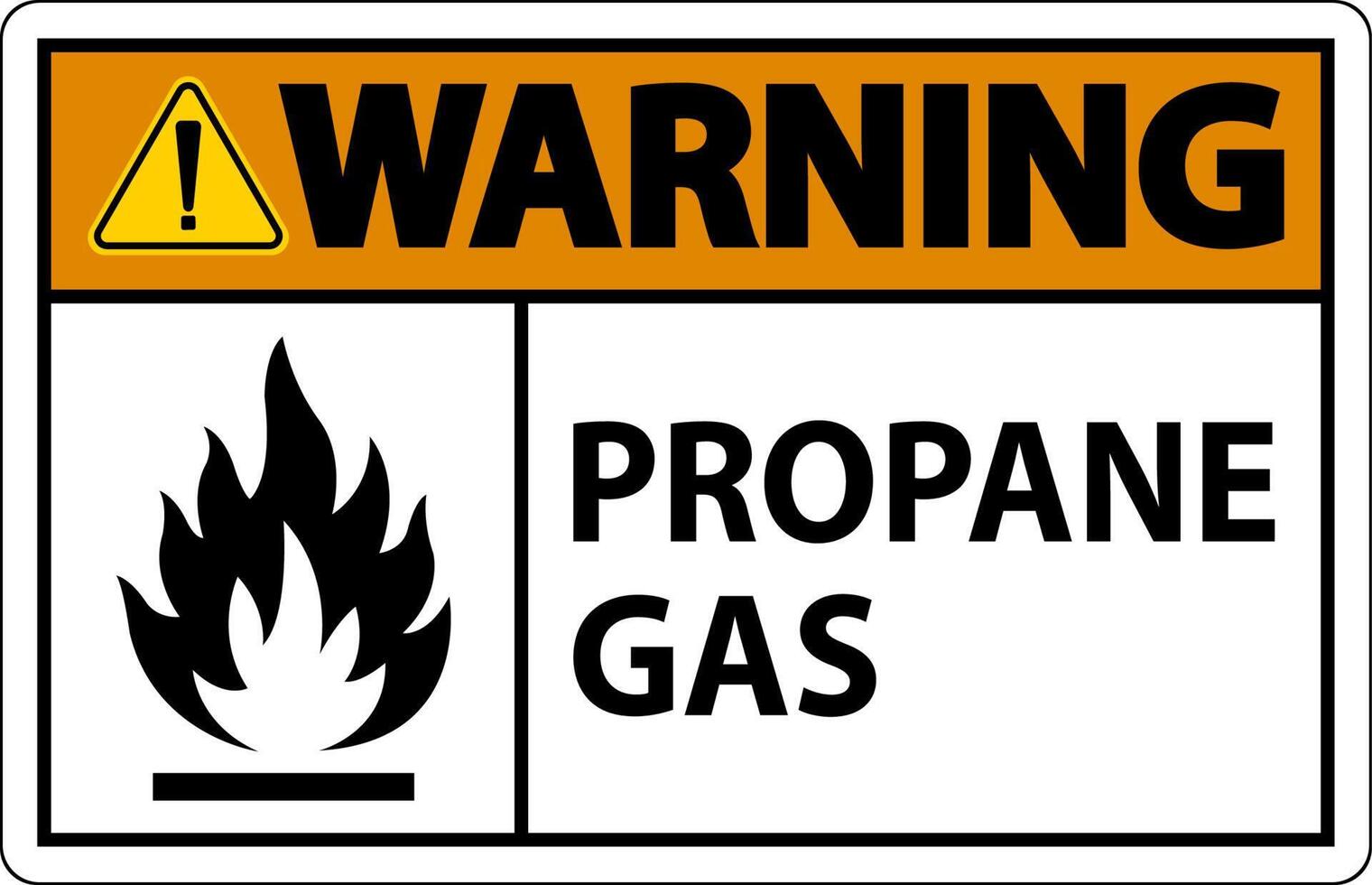 Symbol Propane Warning Label, Propane Gas Sign vector