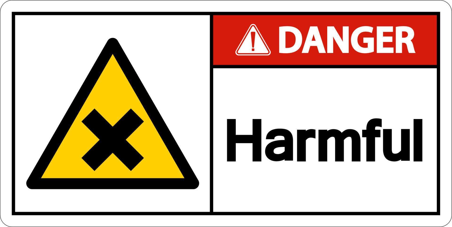 Harmful Danger Sign On White Background vector