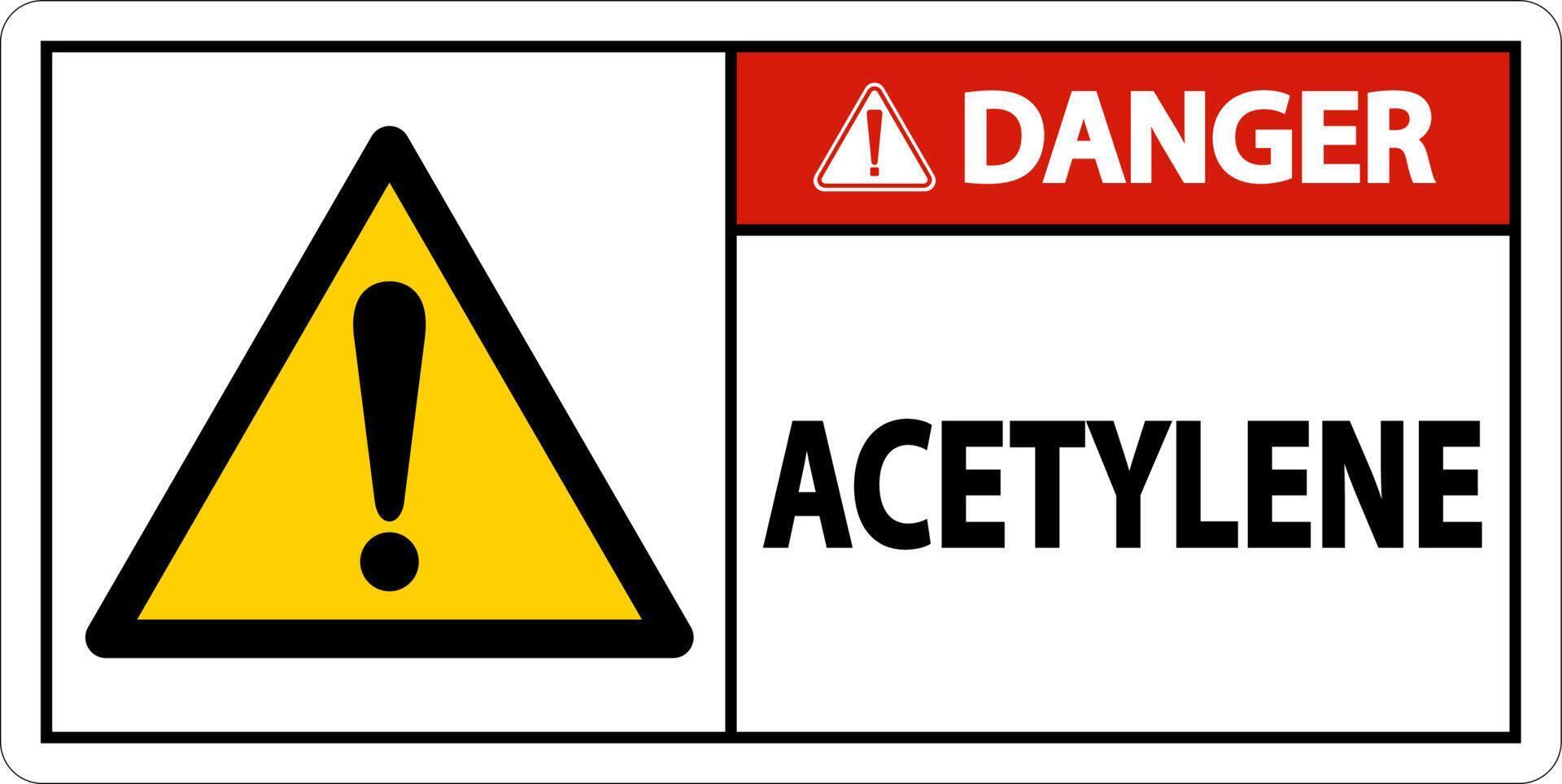 Danger Acetylene Sign On White Background vector