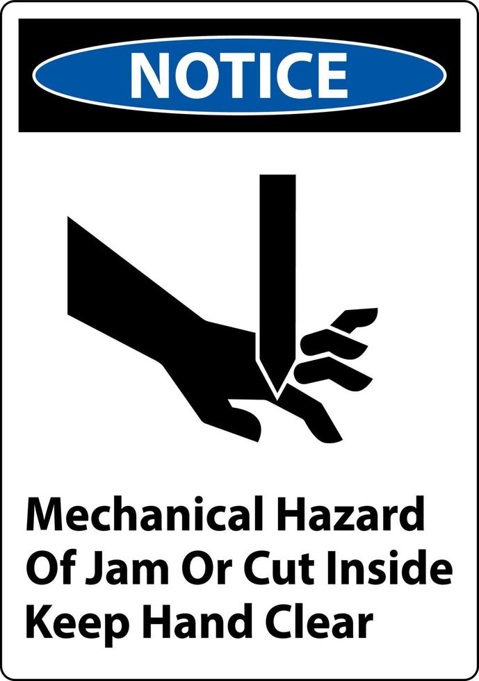 observe el peligro mecánico de atasco o corte en el interior mantenga las manos alejadas vector