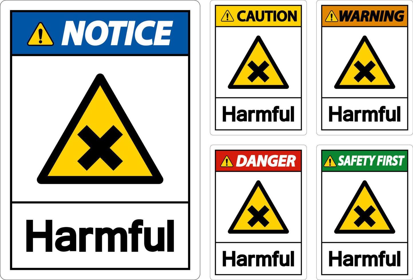 Harmful Warning Sign On White Background vector