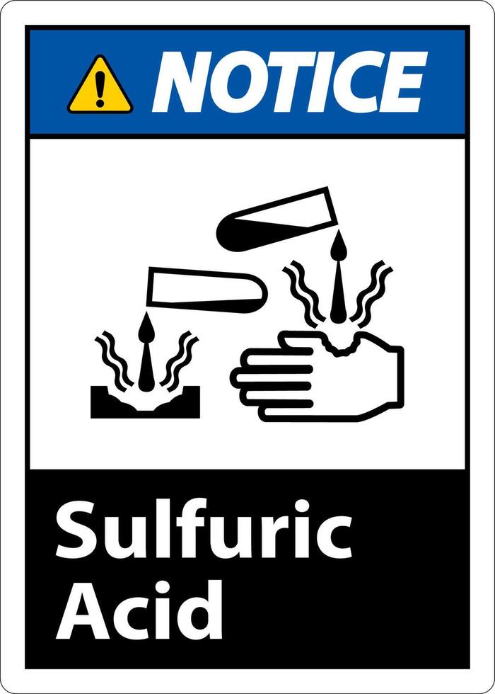 Notice Sulfuric Acid Sign On White Background vector