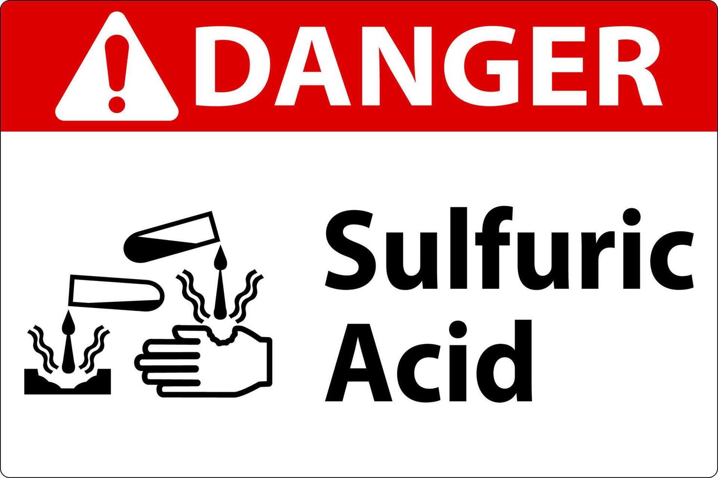 Danger Sulfuric Acid Sign On White Background vector