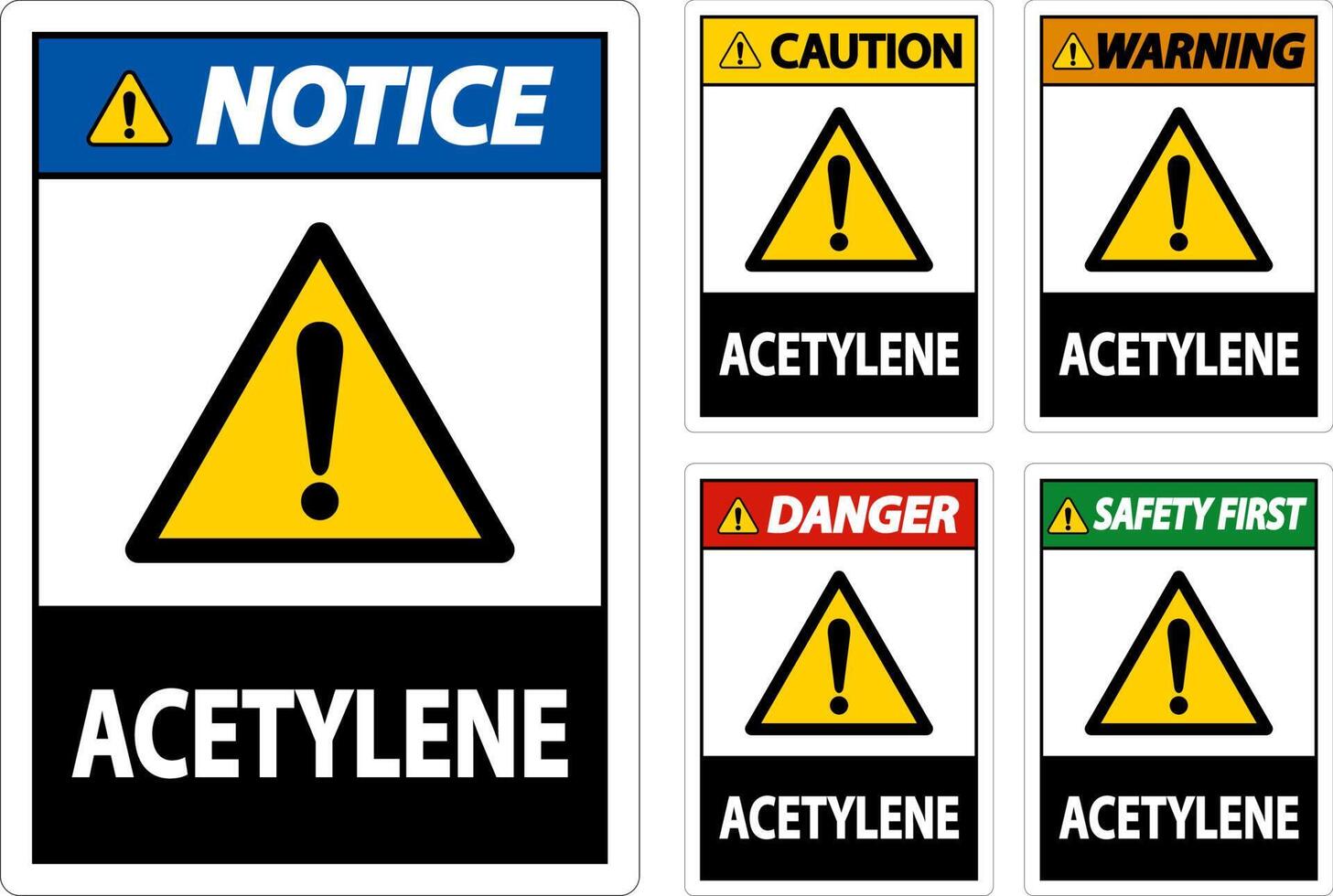 señal de peligro de acetileno sobre fondo blanco vector