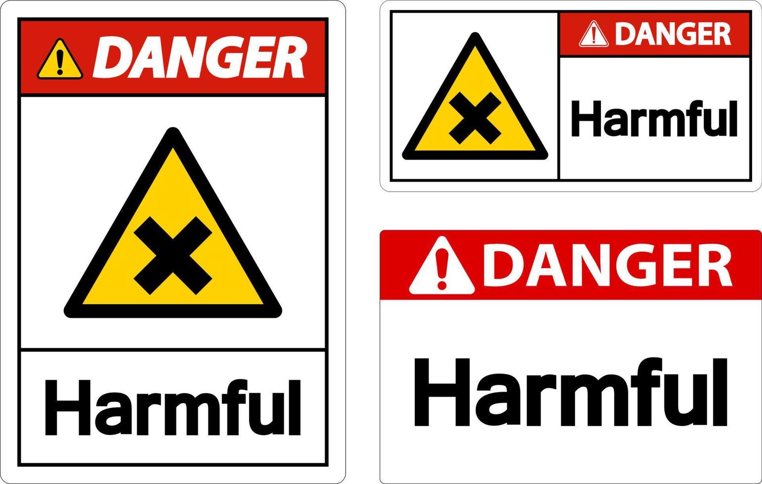 Harmful Danger Sign On White Background vector