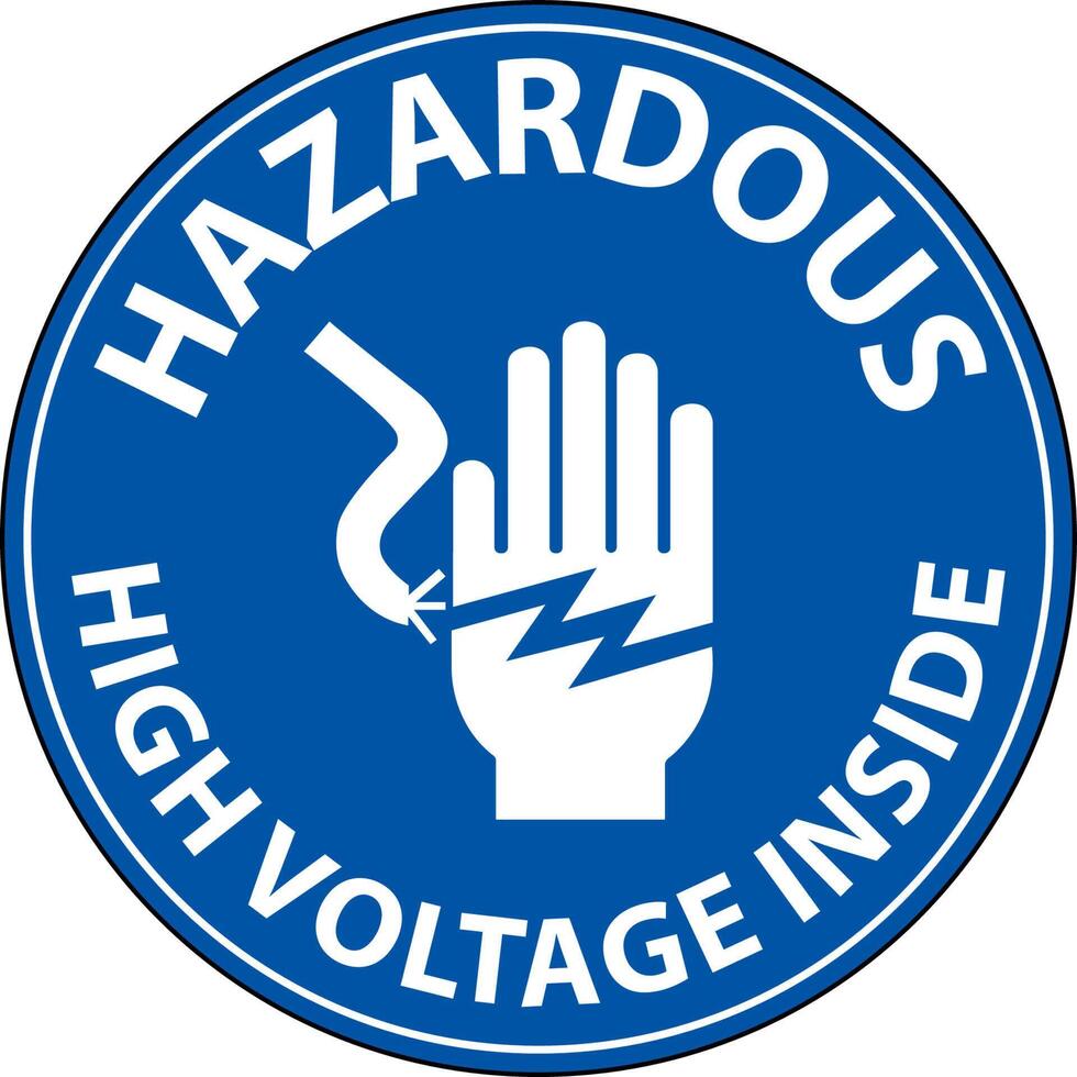 Hazardous High Voltage Inside Sign On White Background vector