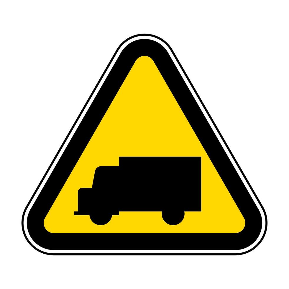 Truck Crossing Sign On White Background vector