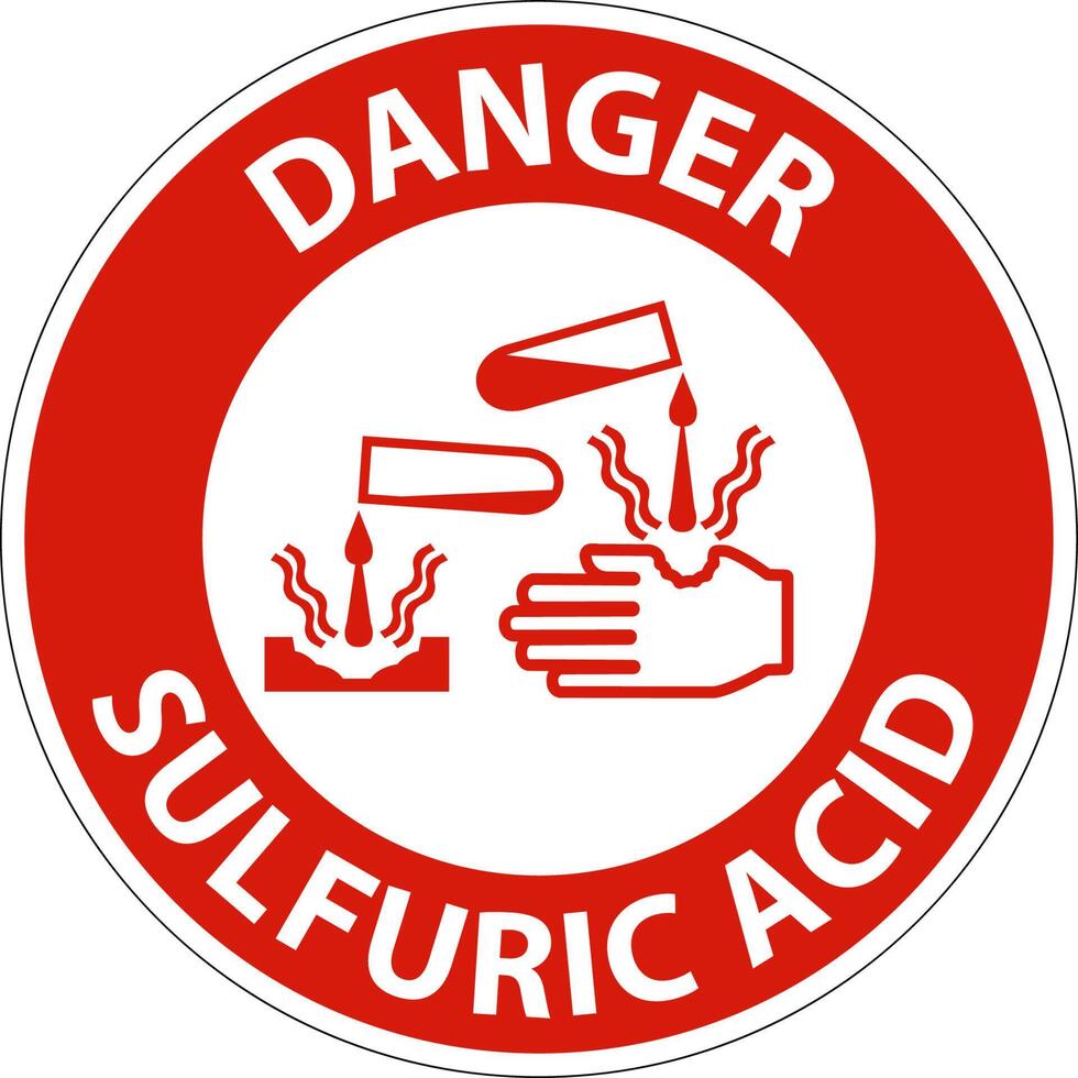 Danger Sulfuric Acid Sign On White Background vector