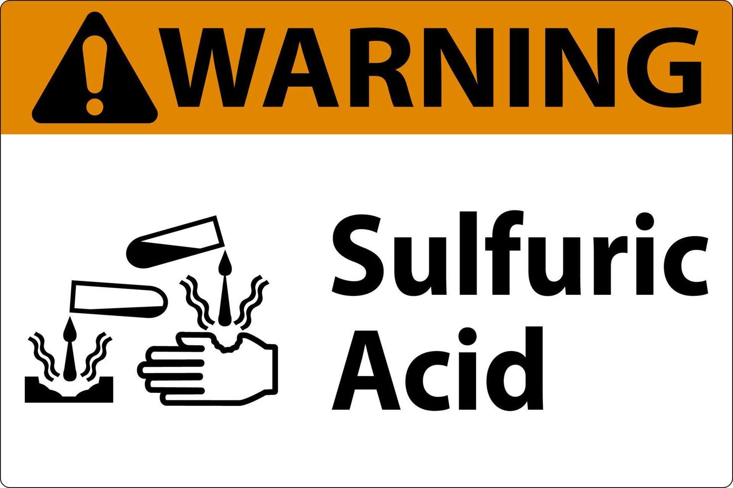 Warning Sulfuric Acid Sign On White Background vector