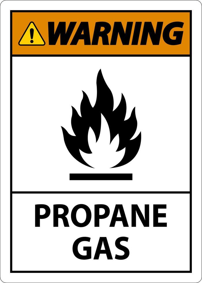 Symbol Propane Warning Label, Propane Gas Sign vector