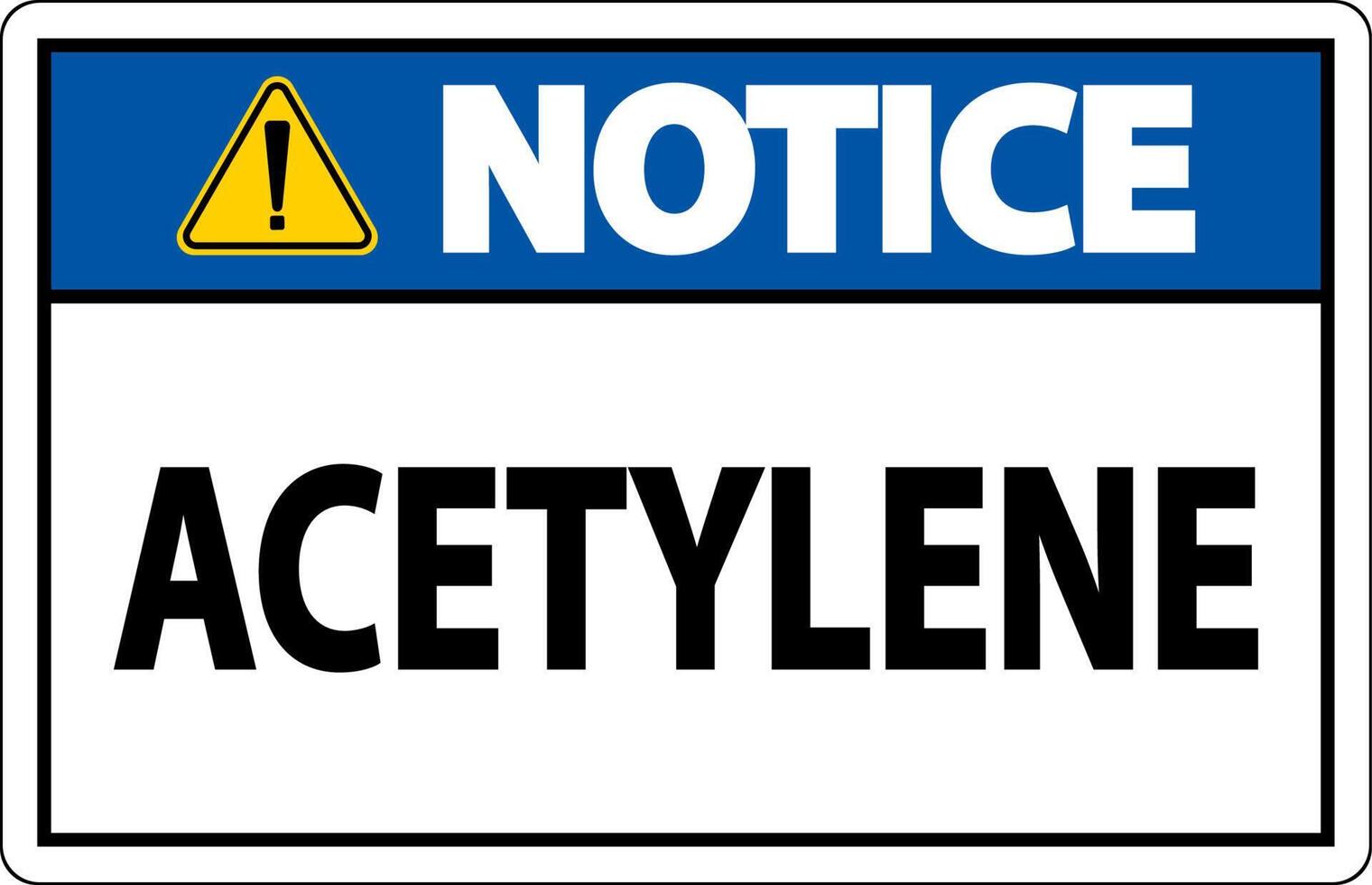 Notice Acetylene Sign On White Background vector