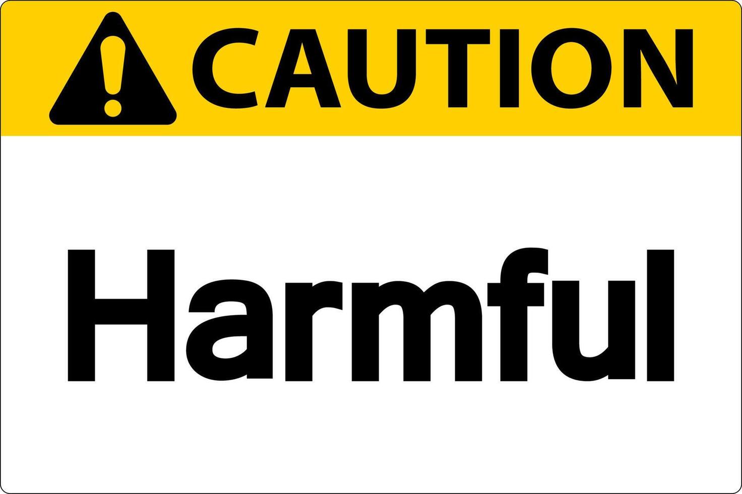 Harmful Caution Sign On White Background vector