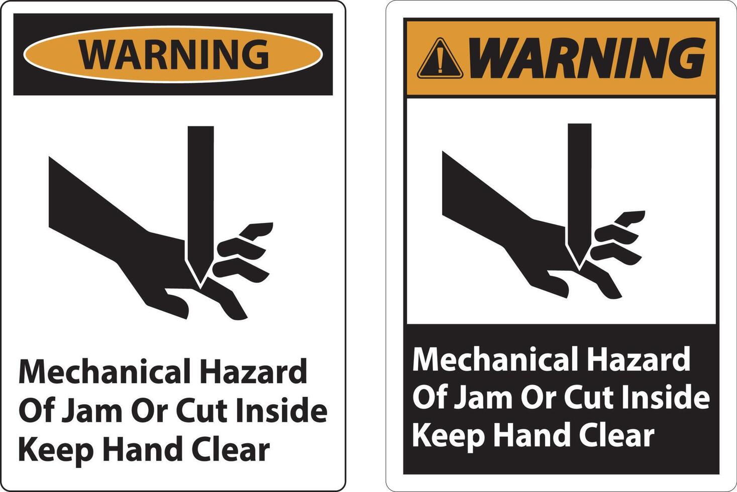 Warning Mechanical Hazard Of Jam Or Cut Inside Keep Hand Clear 14832732