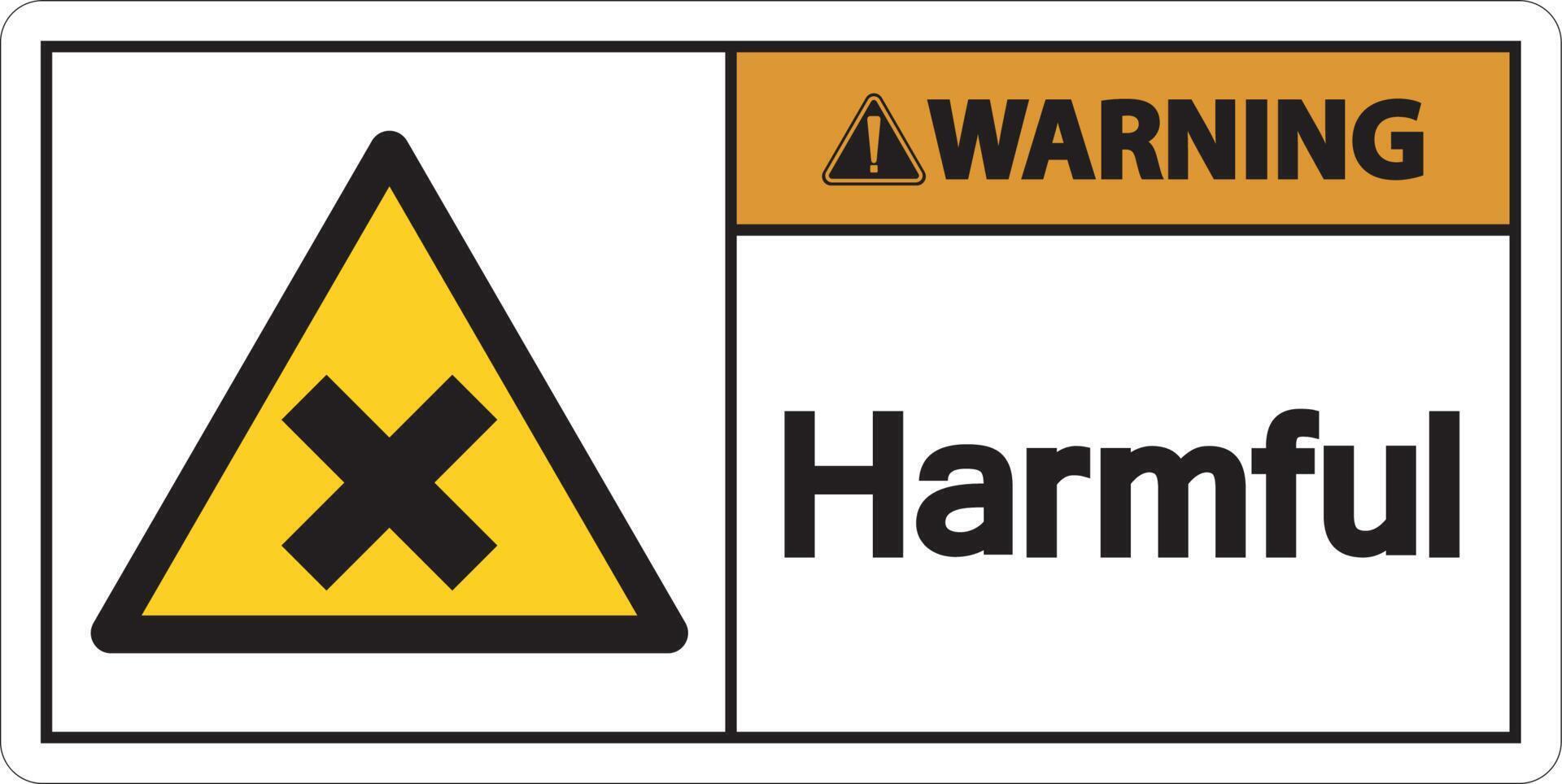 Harmful Warning Sign On White Background vector