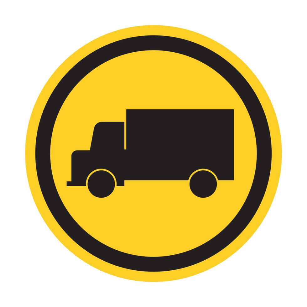 Truck Crossing Sign On White Background vector