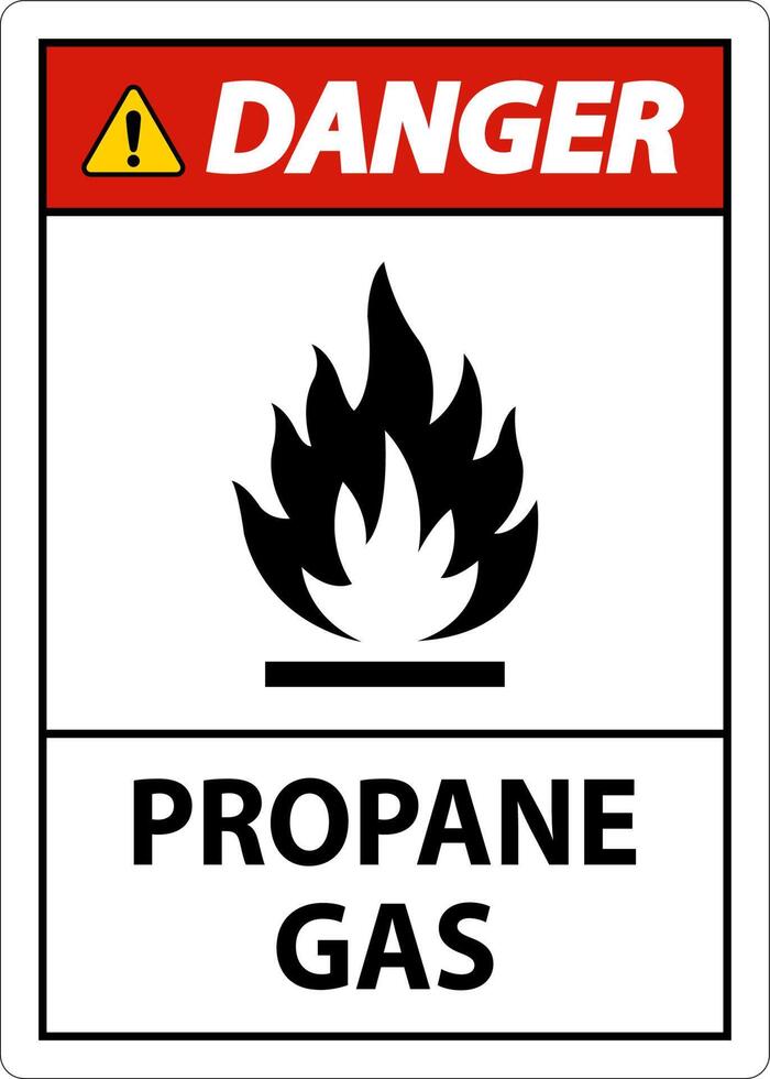 Symbol Propane Danger Label, Propane Gas Sign vector