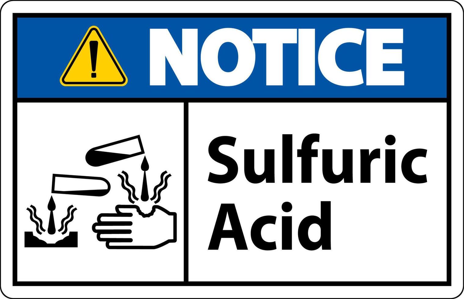 Notice Sulfuric Acid Sign On White Background vector