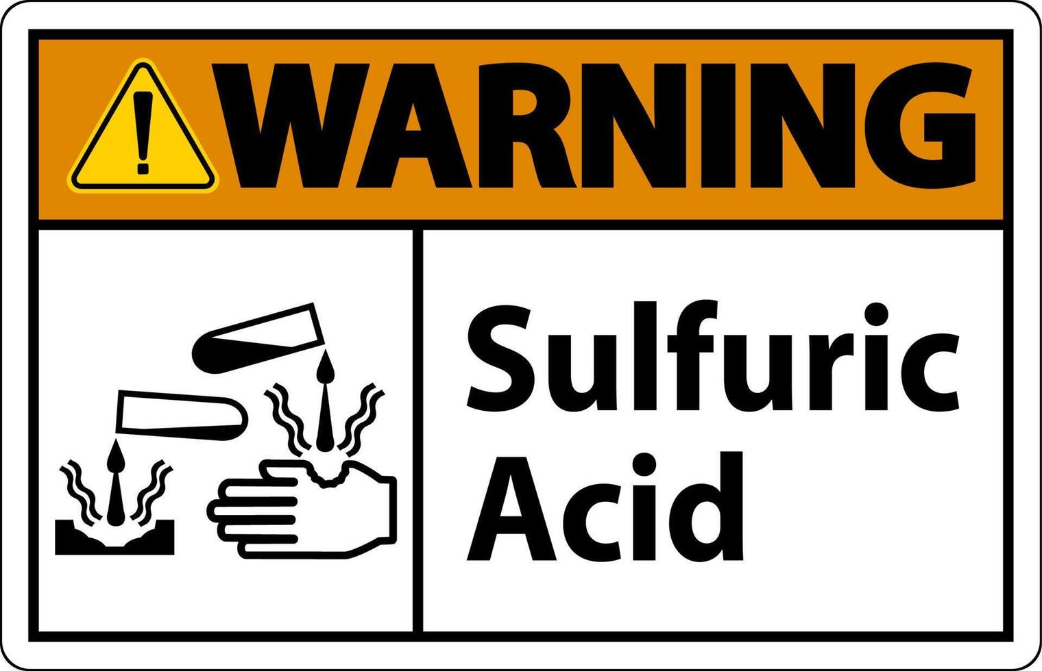 Warning Sulfuric Acid Sign On White Background vector