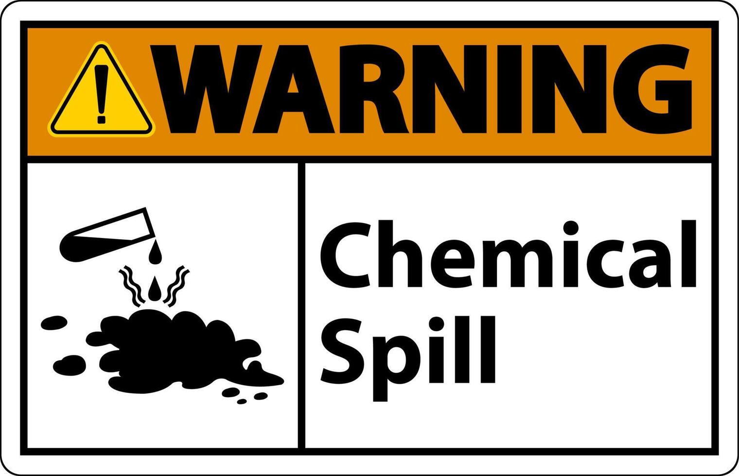 Warning Chemical Spill Sign On White Background 14832763 Vector Art at