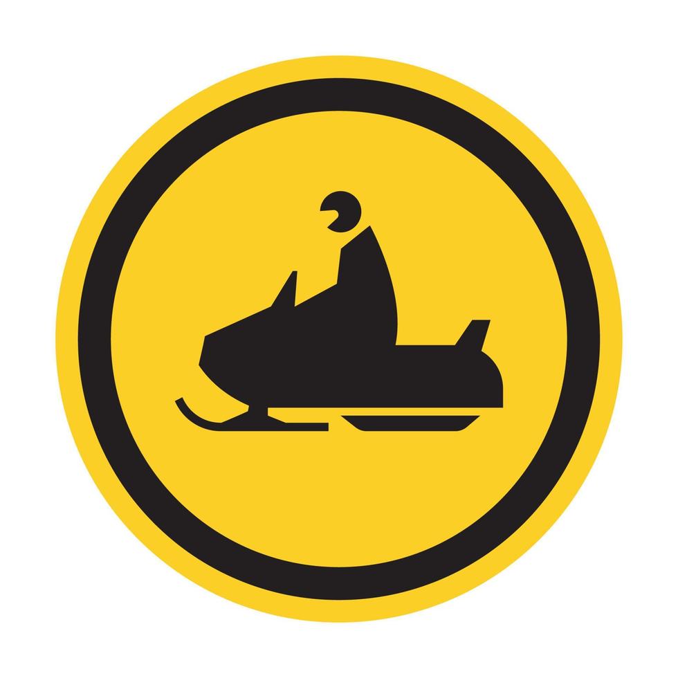 Snowmobile Crossing Sign On White Background vector