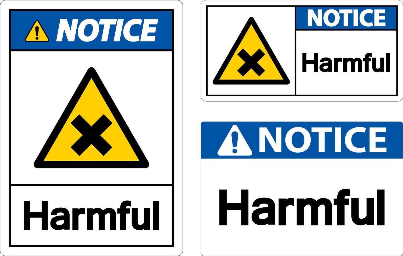 Harmful Notice Sign On White Background vector