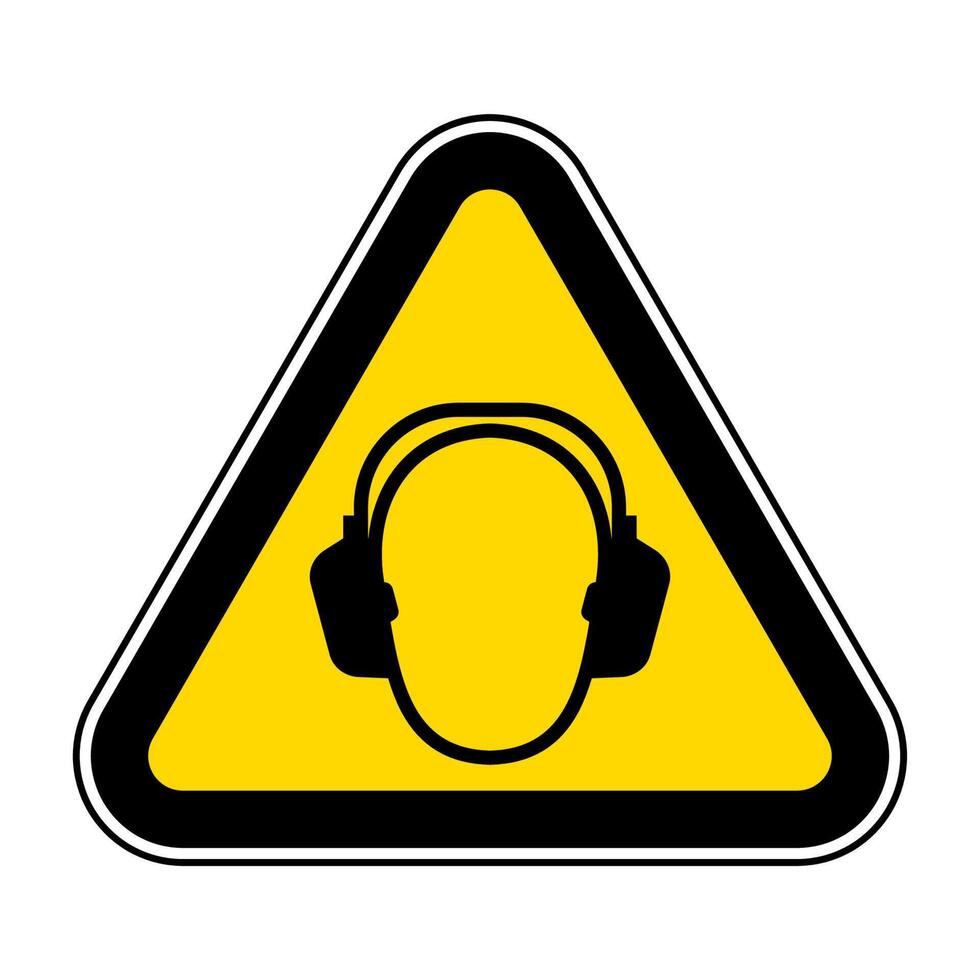 Hearing Protection Symbol Floor Sign vector