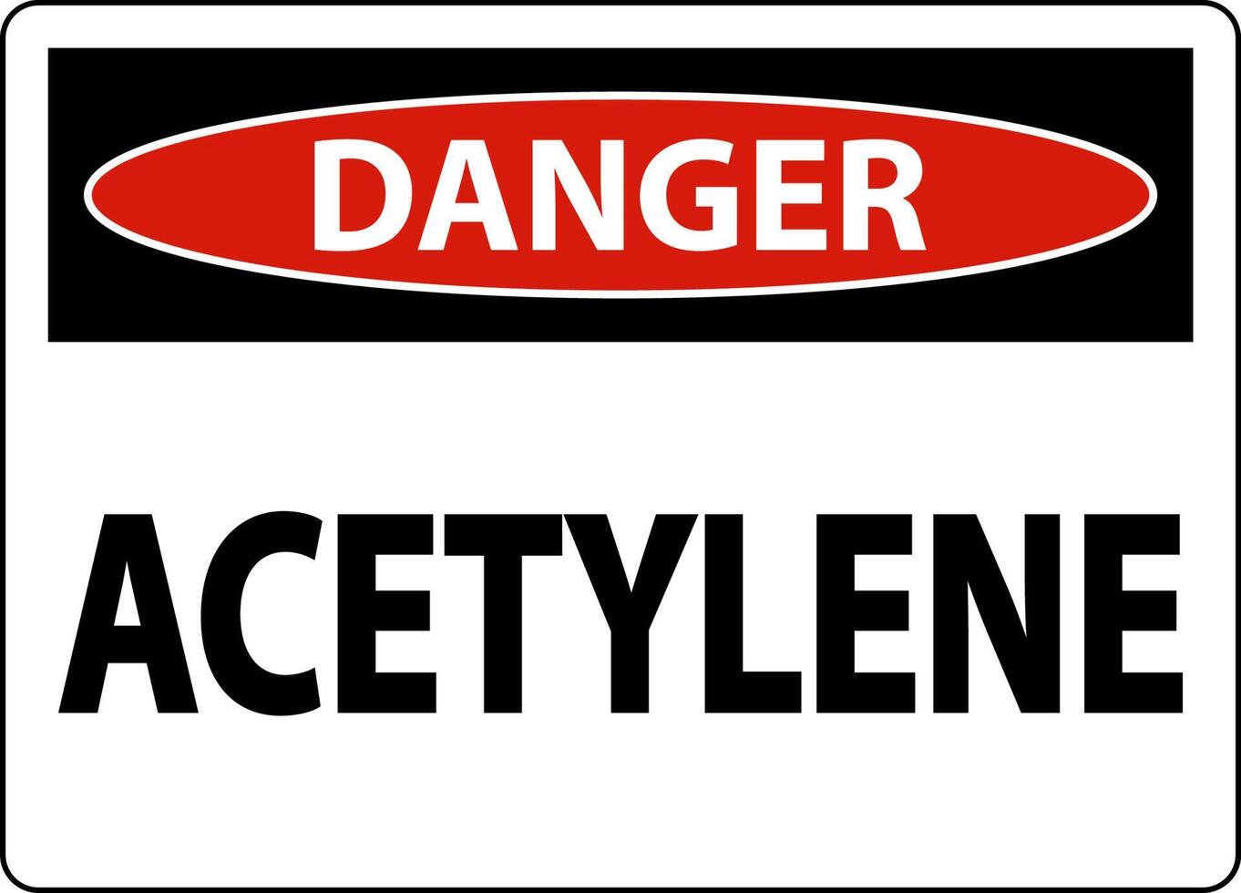 Danger Acetylene Sign On White Background vector