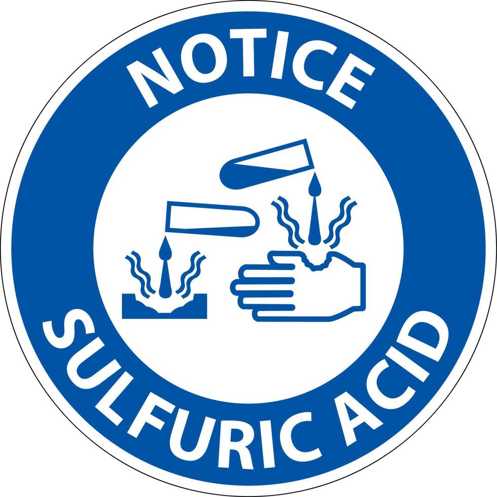 Notice Sulfuric Acid Sign On White Background vector