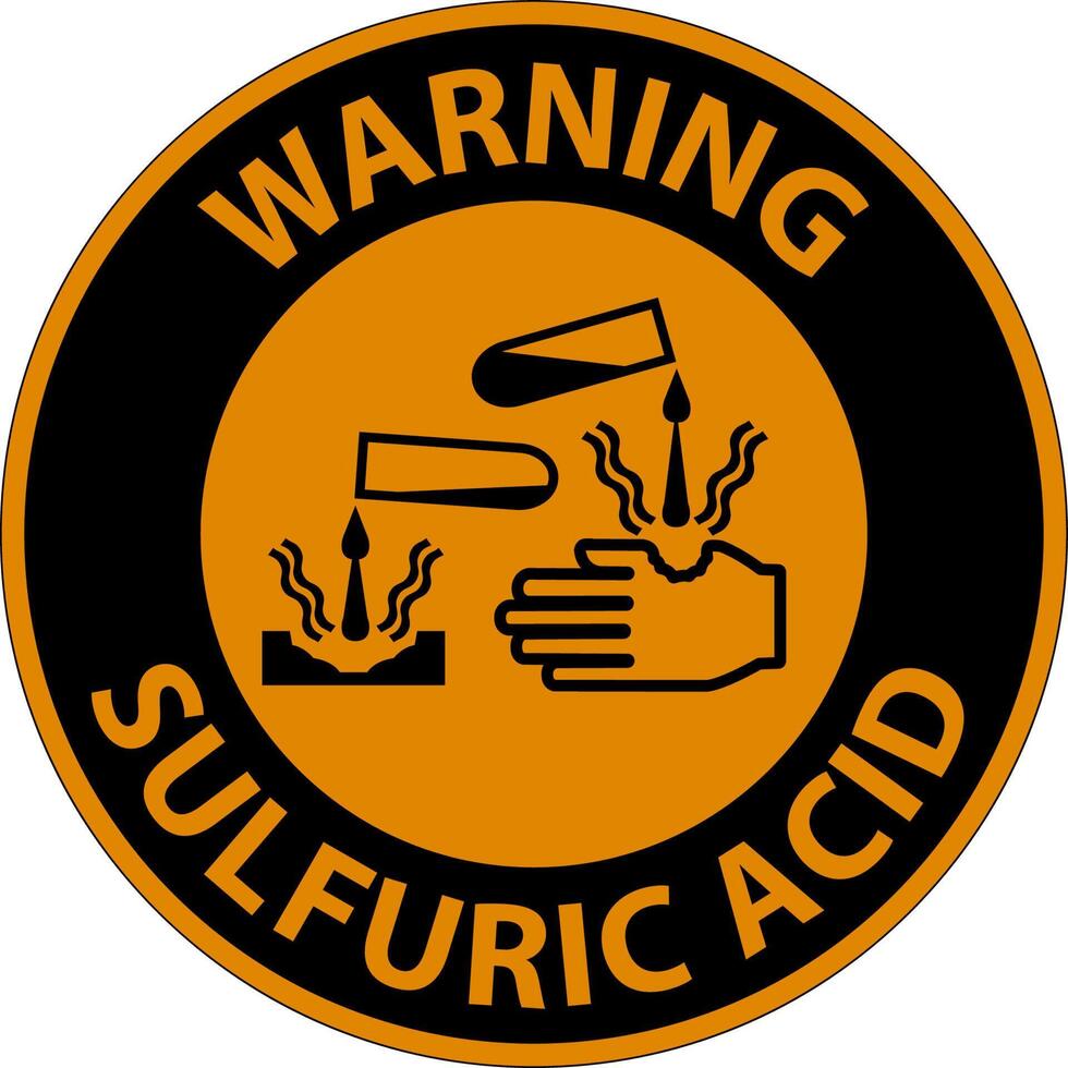 Warning Sulfuric Acid Sign On White Background vector