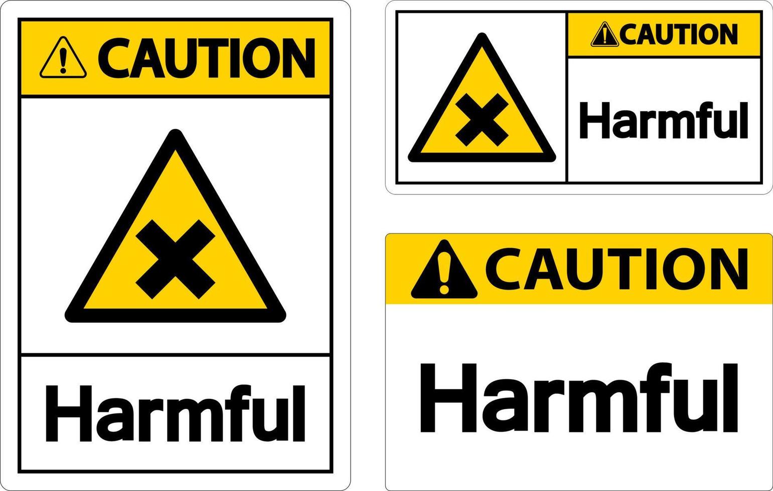 Harmful Caution Sign On White Background vector