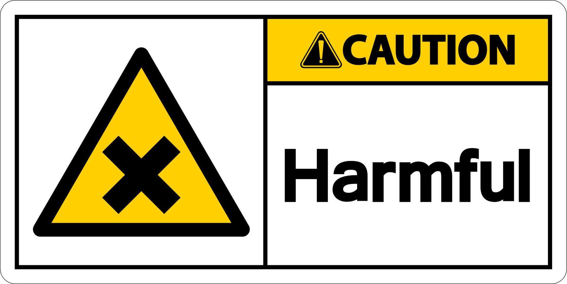 Harmful Caution Sign On White Background vector