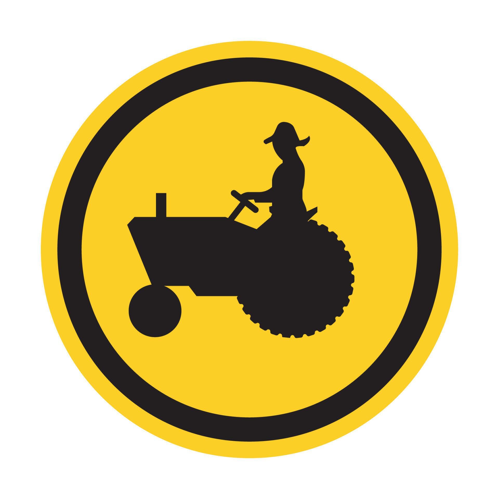 Farm Machinery Crossing Sign On White Background 14832932 Vector Art at