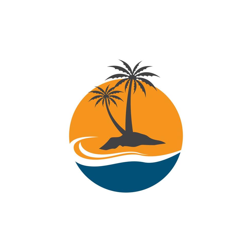 ilustración de icono de vector de verano de palmera