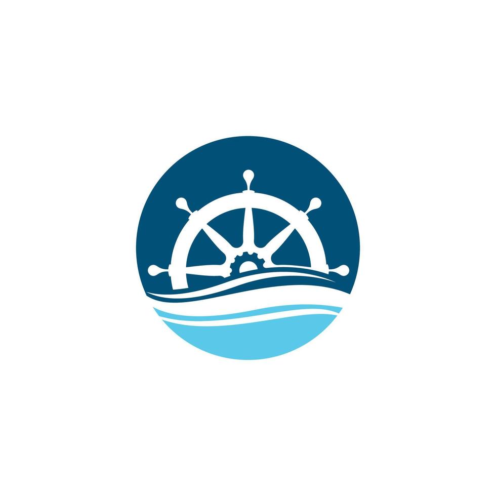 Steering ship vector icon illustration