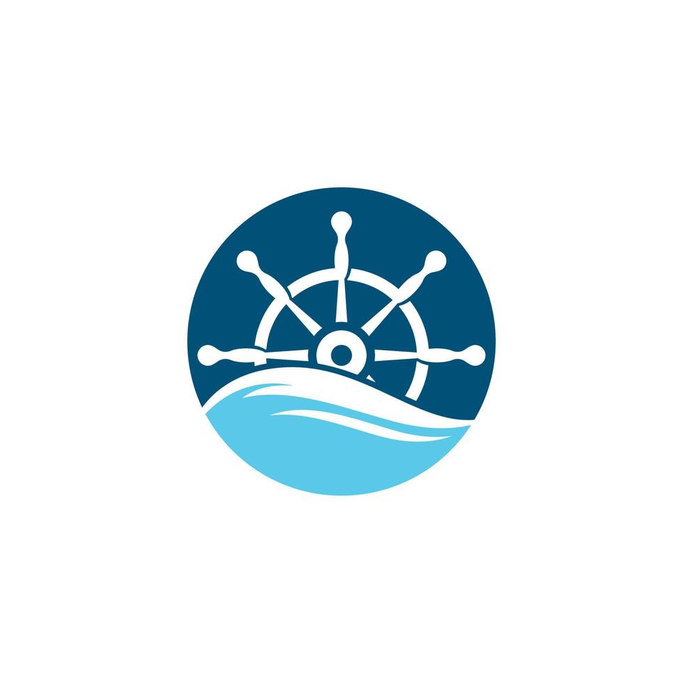 Steering ship vector icon illustration