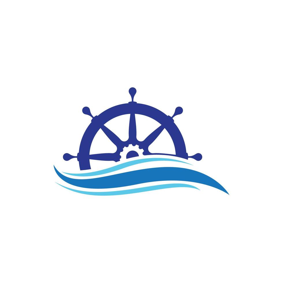 Steering ship vector icon illustration
