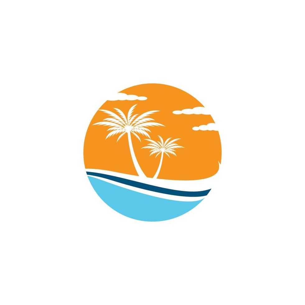 Palm tree summer vector icon illustration