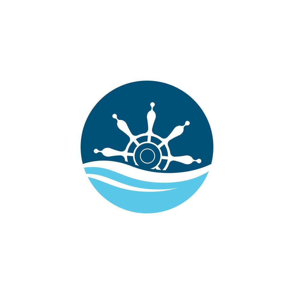 diseño de ilustración de icono de vector de barco de dirección