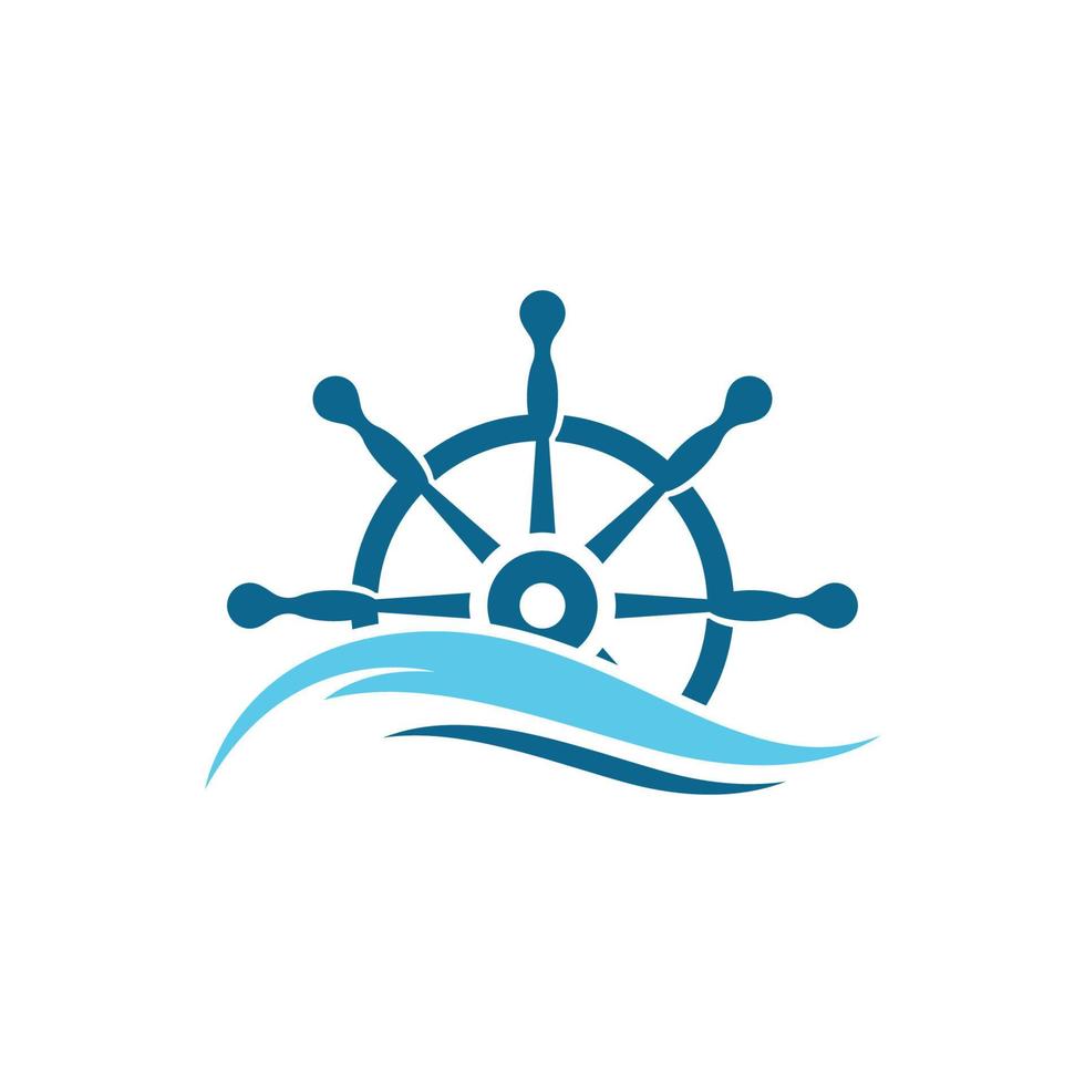 Steering ship vector icon illustration