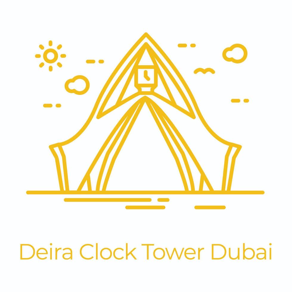 Deira Clock Tower 14835030 Vector Art at Vecteezy