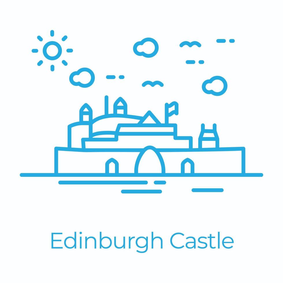 Trendy Edinburgh Castle vector