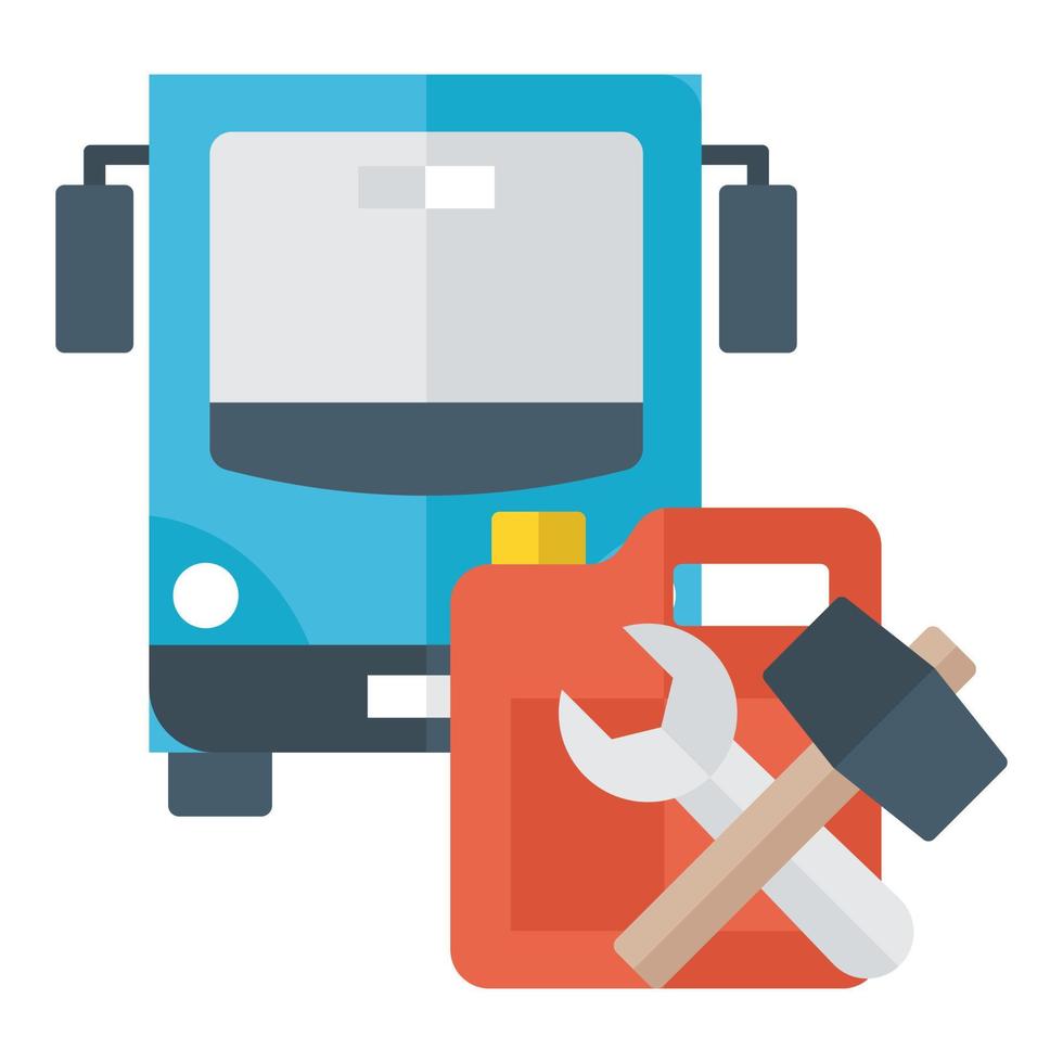 Trendy Bus Maintenance vector