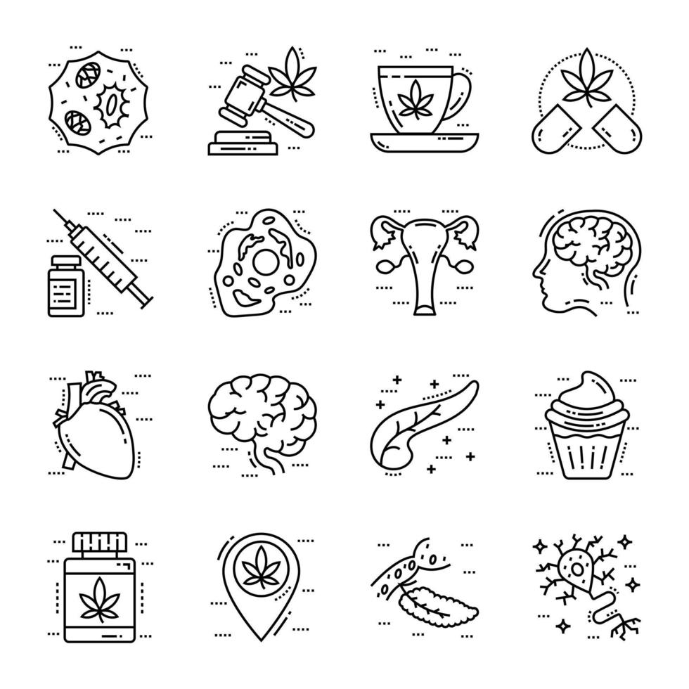 Pack of Anatomy Line Icons vector