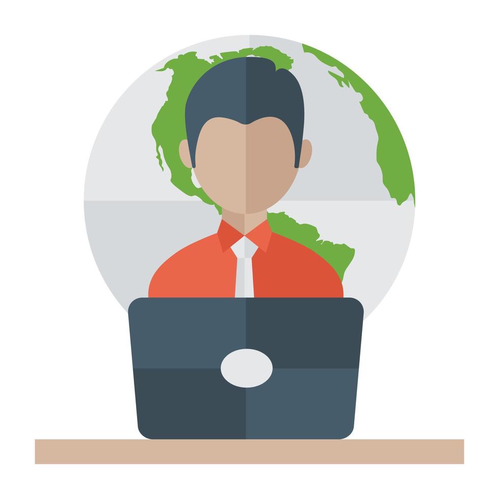 Trendy Online Work vector