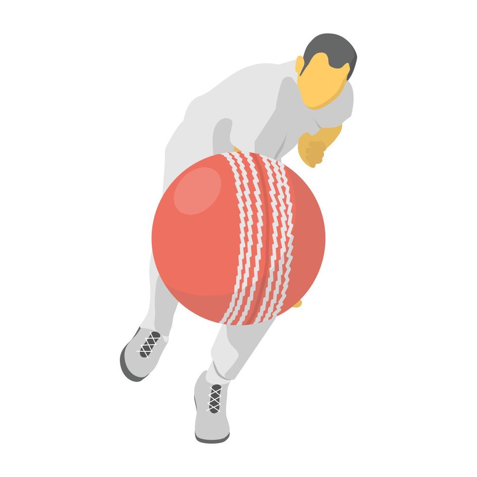 Trendy Cricket Bowler vector