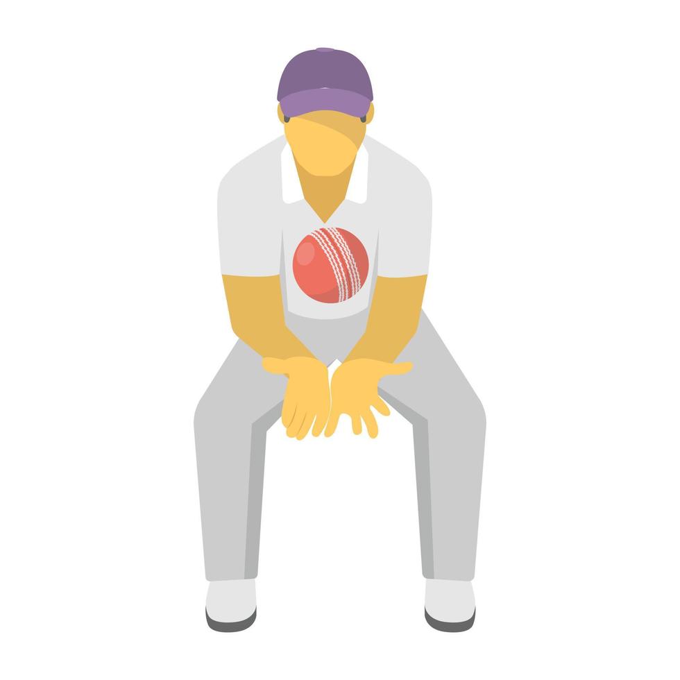 Trendy Cricket Fielder vector